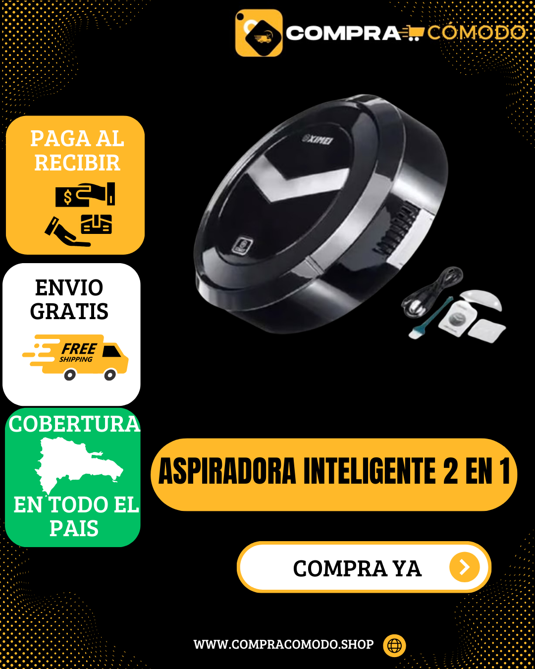 ASPIRADORA ROBOT INTELIGENTE 2 EN 1